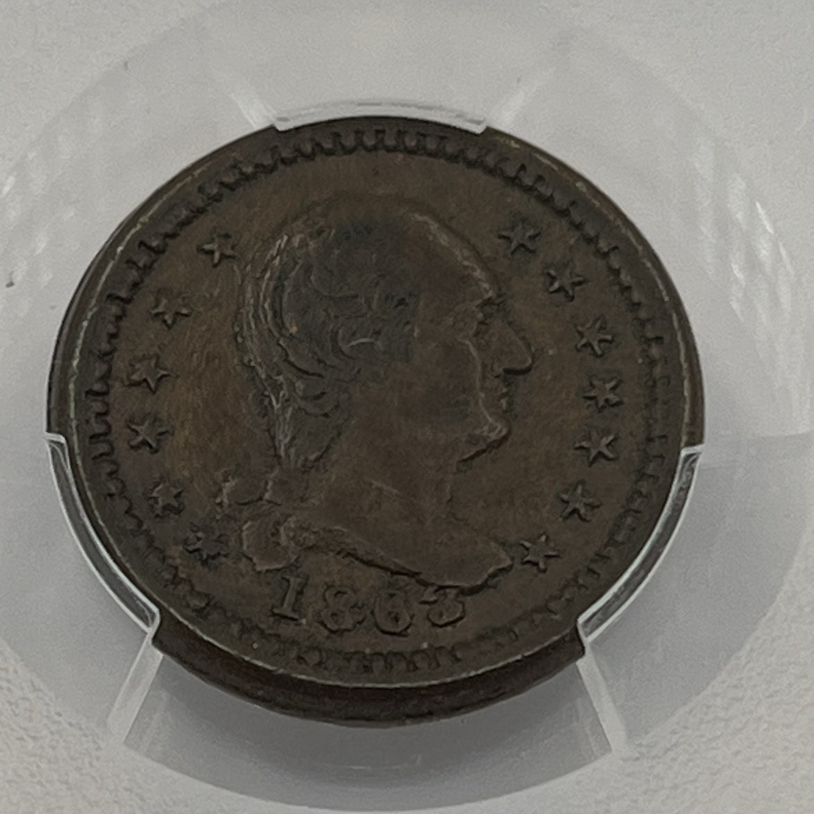 1863 Civil War Token- F-23/271a- Union For Ever- PCGS AU55 Copper Patriotic