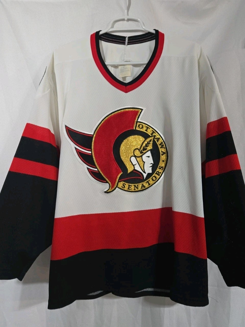 Vintage NHL Ottawa Senators CCM Semi-Pro  Hockey Jersey Men\'s Large White 