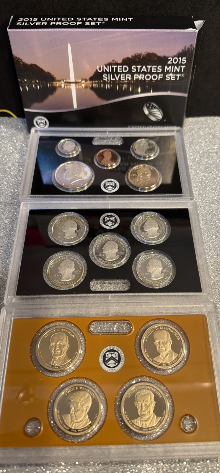 2015 S U.S. Mint 14 Coin Silver Proof Set - Complete with Box & COA