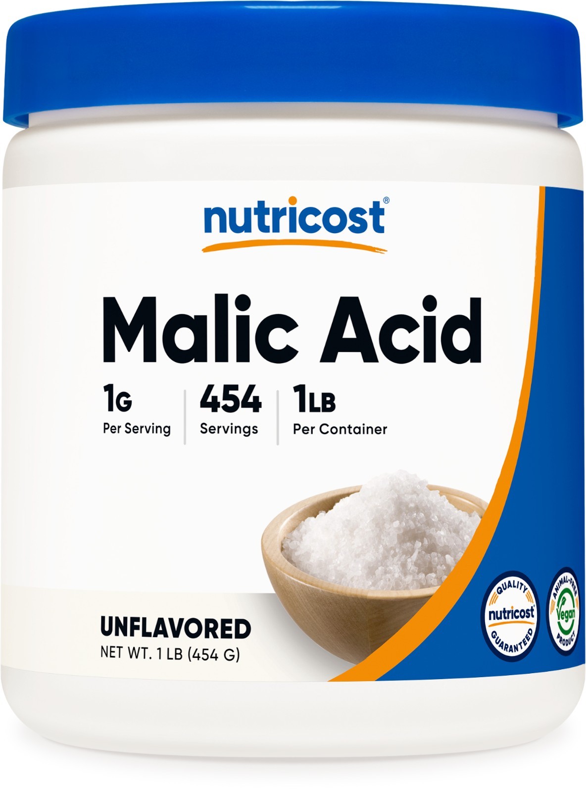 Nutricost Malic Acid Powder 1 LB (16oz) - Gluten Free, Non-GMO (454 Grams)