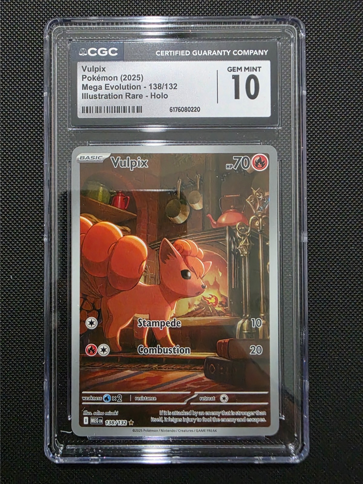 CGC 10 Vulpix 138/132 Illustration Rare Holo Mega Evolution Pokemon Card CGC 10 Vulpix 138/132 Illustration Rare Holo Mega Evolution Pokemon Card