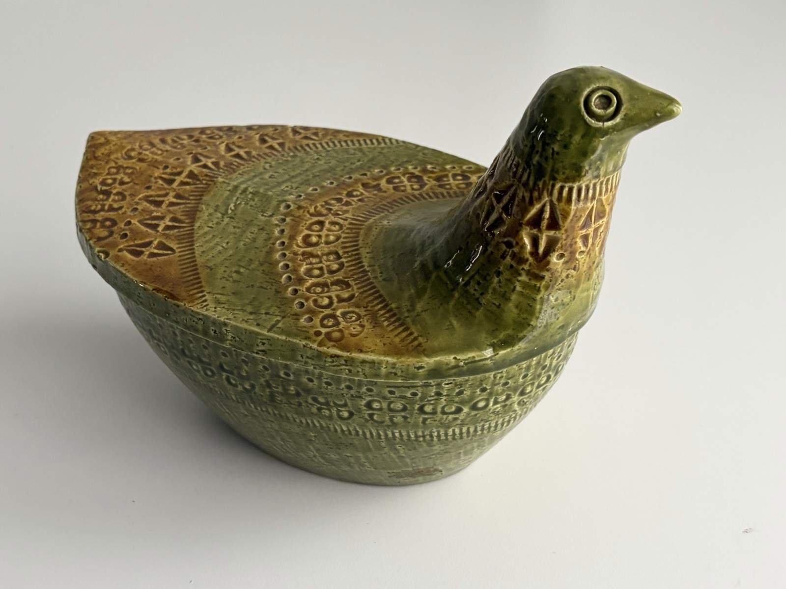 Bitossi Aldo Londi Ceramic Chicken Bird Box Italy Mid Century 1950 Vintage