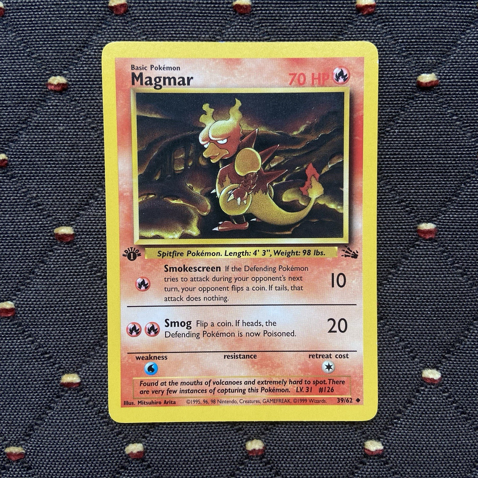 Magmar 1999 1st Edition Fossil 39/62 | Pokemon TCG WotC | LP Magmar 1999 1st Edition Fossil 39/62 | Pokemon TCG WotC | LP