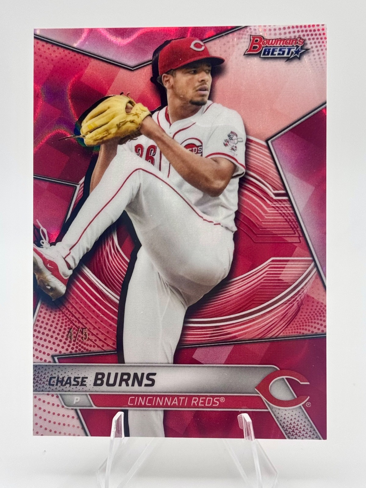 2025 Bowman's Best Chase Burns Red Lava Refractor /5 Cincinnati Reds TP-21