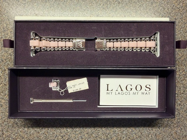 LAGOS Smart Caviar watch bracelet in pink ceramic and stainless steel with box LAGOS Smart Caviar watch bracelet in pink ceramic and stainless steel with box