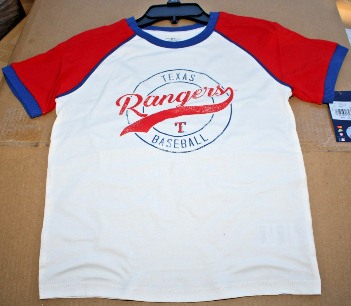 Authentic Texas Rangers T Baseball shirt size Youth L- 14 NWT   