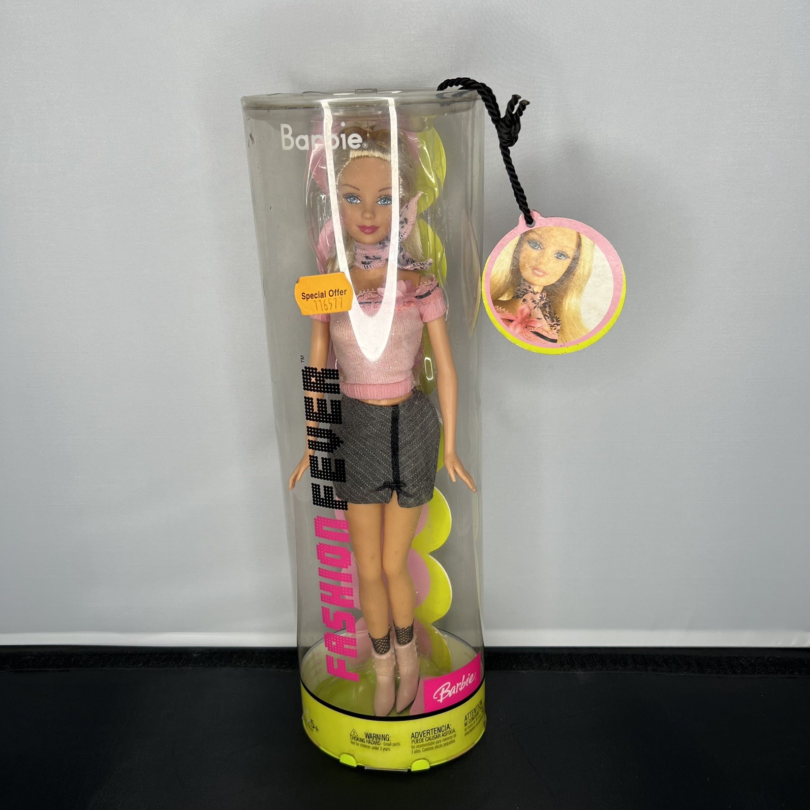FASHION FEVER BARBIE Pink Off The Shoulder Pinstripe 2004 READ DESCRIPTION 
