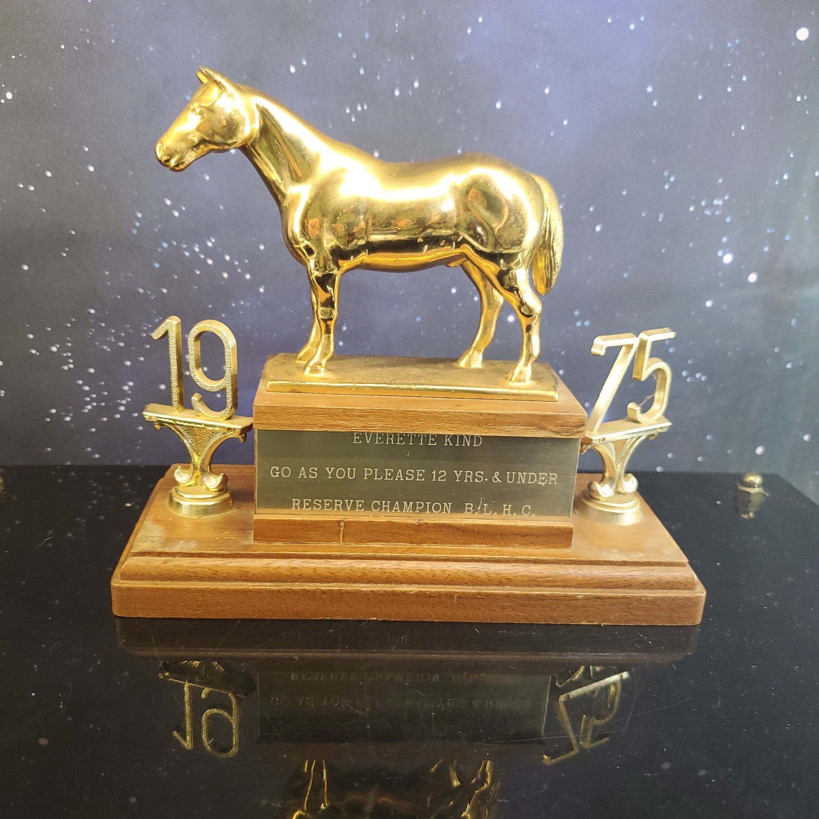 VTG 1975 Quarter Horse Trophy Youth Everette Kind B.L.H.C.