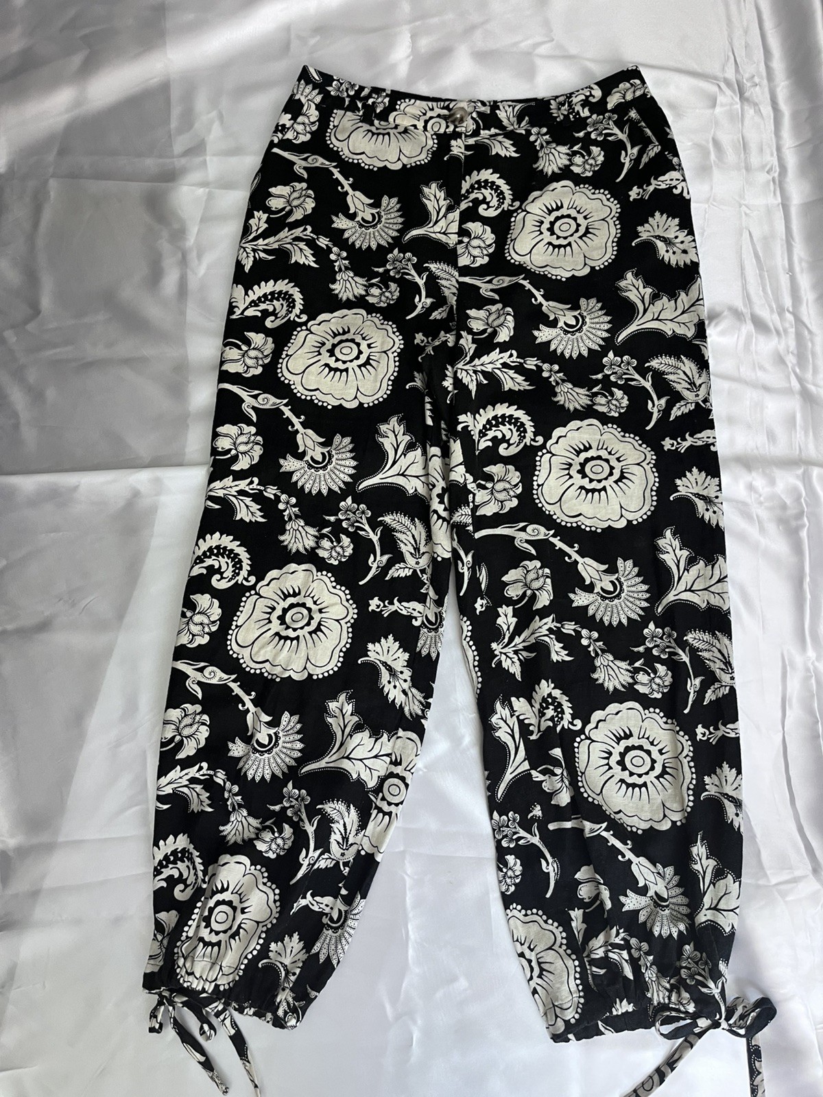 NWOT Anthropologie Calligraphie Floral Linen Trousers Pants