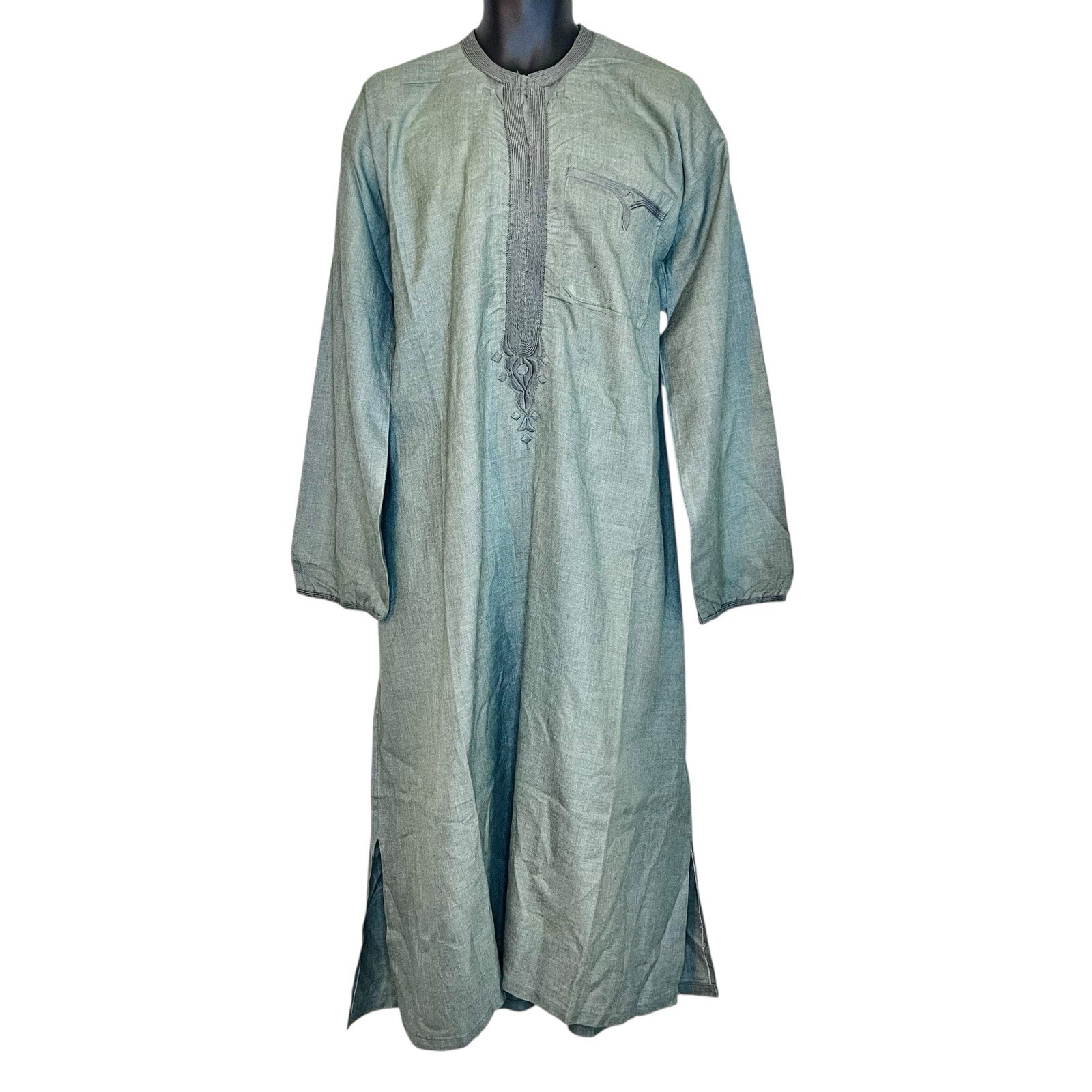 Olive Green Long Muslim Mid Eastern Style Men Traditional Top Olive Green Long Muslim Mid Eastern Style Men Traditional Top