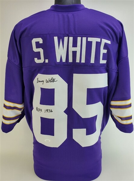 Sammy White Signed Vikings Jersey Inscribed \