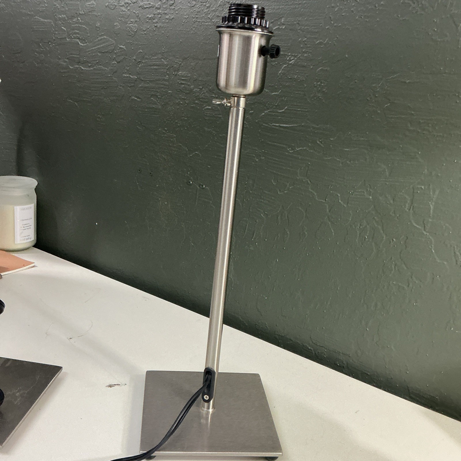 Stainless Steel IKEA table lamp base/ a simple, modern timeless design Stainless Steel IKEA table lamp base/ a simple, modern timeless design
