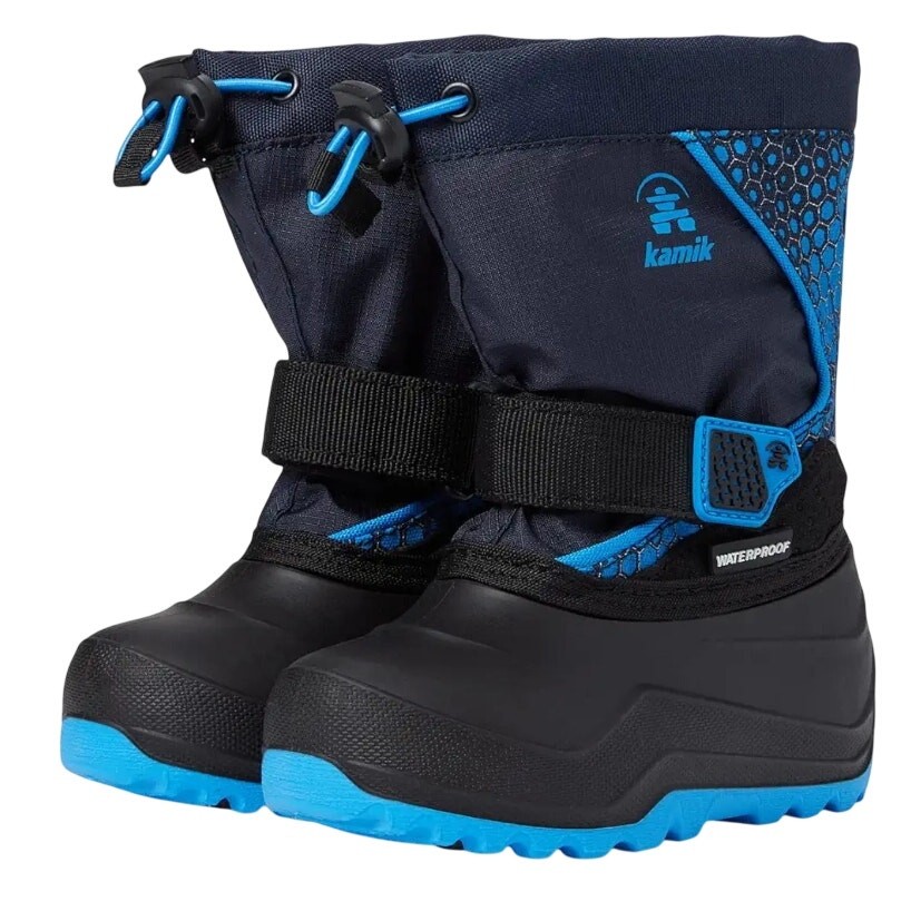 Kamik Kids Snowfall P Winter Boots US 2 EU 33.5 Blue Black Waterproof NIB