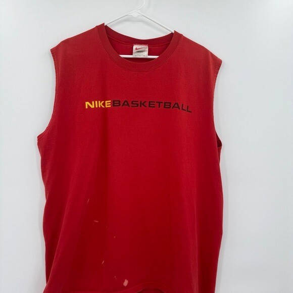 VIntage Nike Shirt Men red Swoosh 90s Basketball USA Made