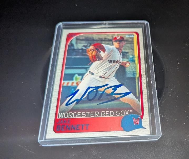 BOSTON RED SOX JAKE BENNETT SIGNED 2026 WORCESTER RED SOX CARD