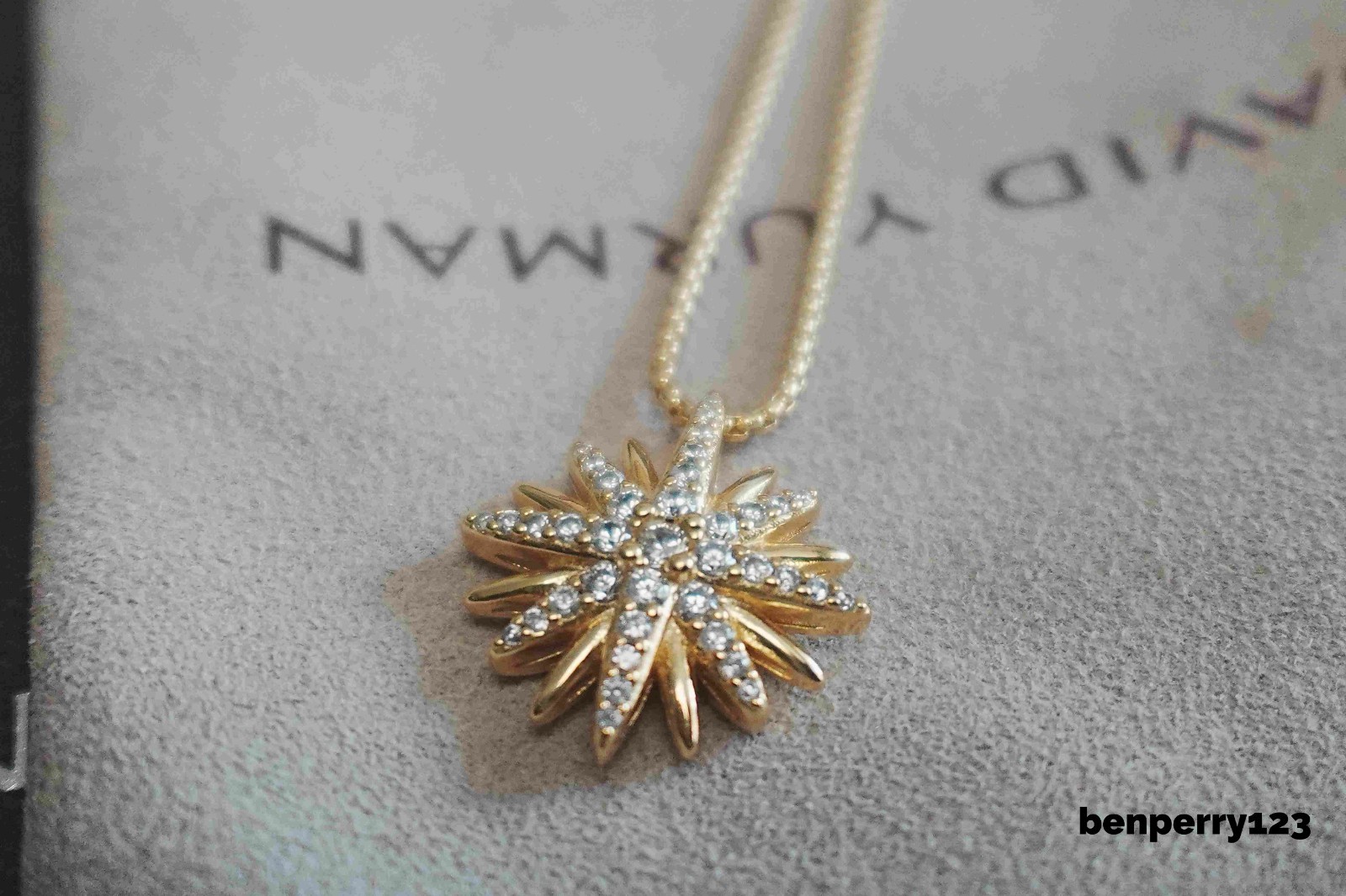 NewDavldStarburst Diamond Sterling GOLD Women pendant necklace NewDavldStarburst Diamond Sterling GOLD Women pendant necklace