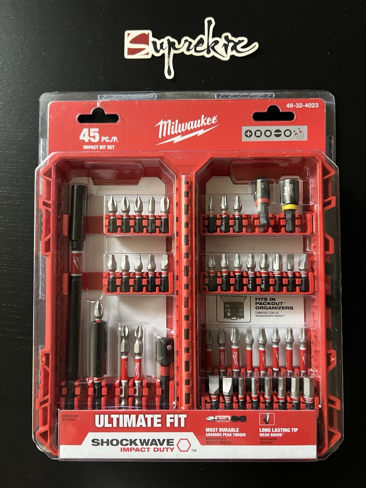 Milwaukee SHOCKWAVE Impact Duty Alloy Steel Driver Bit Set of 45 Pcs 48-32-4023