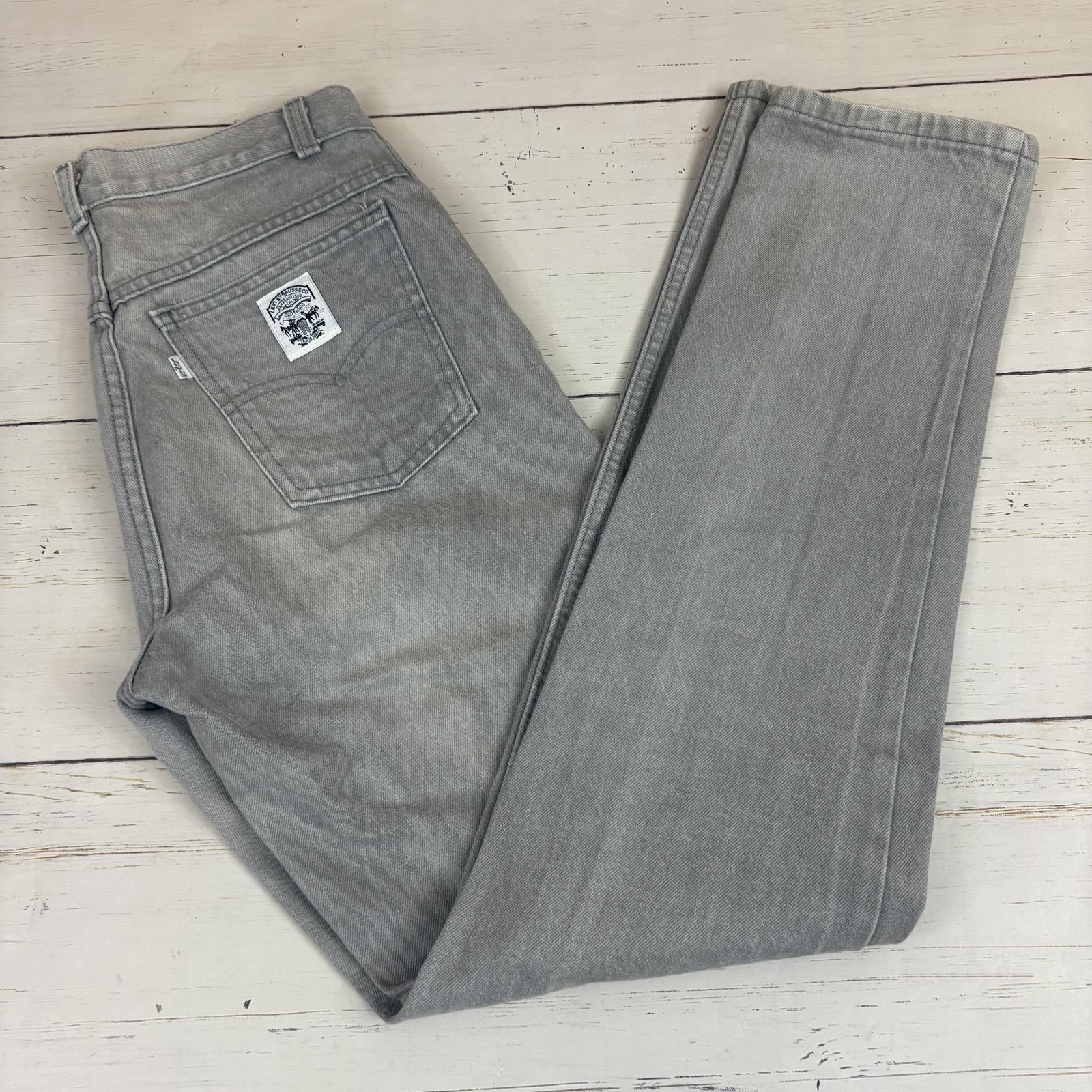 Vintage Levi\'s White Tab Jeans Mens 30x33 Gray Straight Made In USA 70s 80s