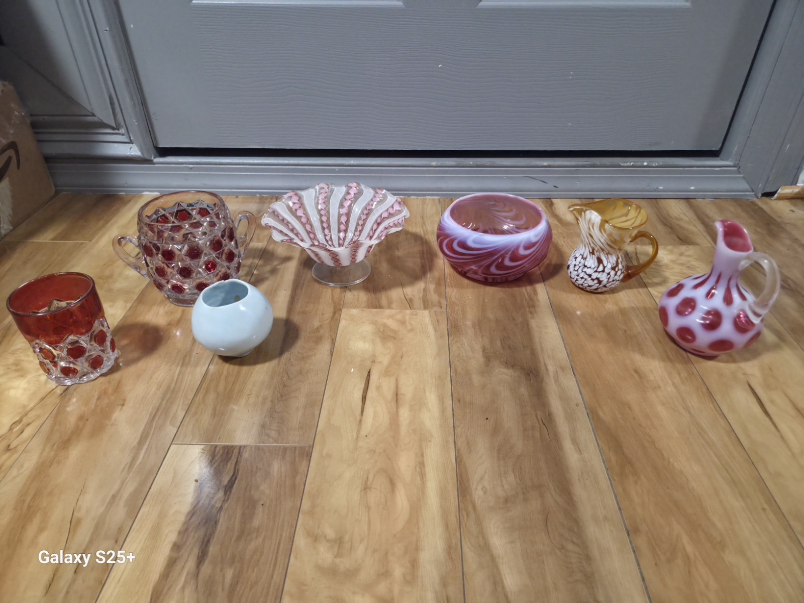 Vintage 1930s,40s,50s, 60s Fenton COIN DOT CRANBERRY OPALESCENT And Many More. 