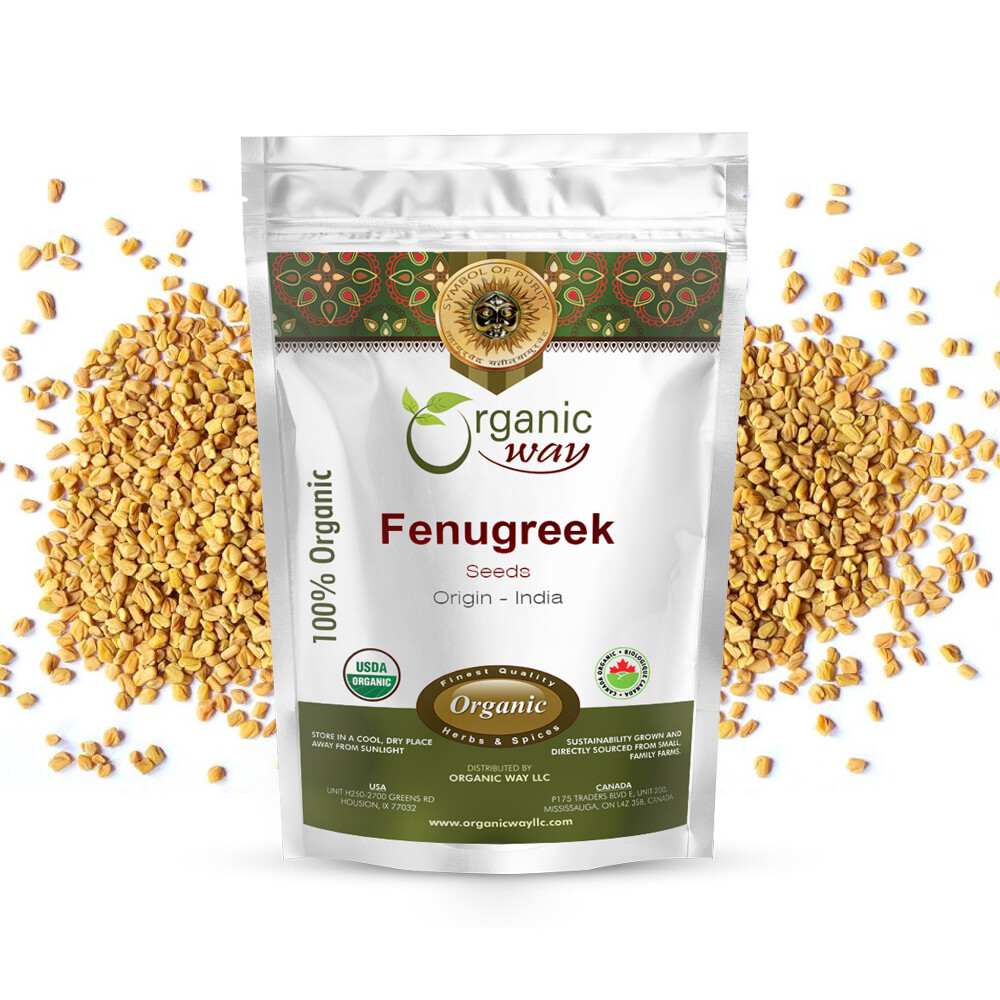Organic Way Fenugreek Methi Seeds Whole - Kosher & USDA Certified (1LBS / 16Oz) Organic Way Fenugreek Methi Seeds Whole - Kosher & USDA Certified (1LBS / 16Oz)
