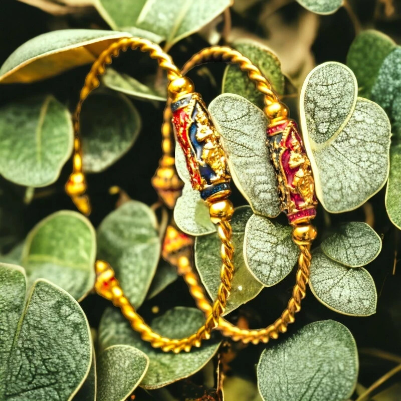 2 Bangle Wessuwan Giant God Bracelet Talisman Thai Buddha Amulet