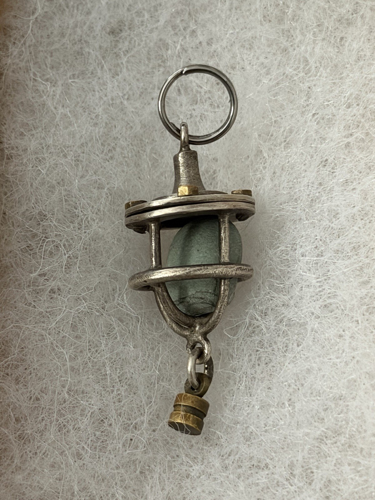 Thomas Mann Steampunk Techno  Signed Caged Pendant Charm