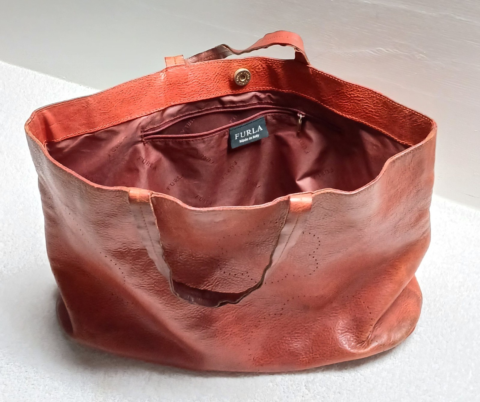 Vintage Furla Leather Tote Bag Made In Italy Vintage Furla Leather Tote Bag Made In Italy