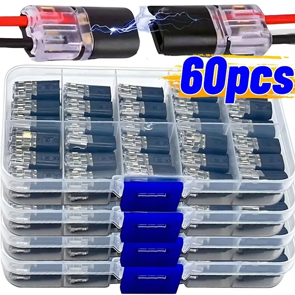 2 Pin Waterproof Electrical Connector Car Automotive Wire Plug Terminal LOT 60pc