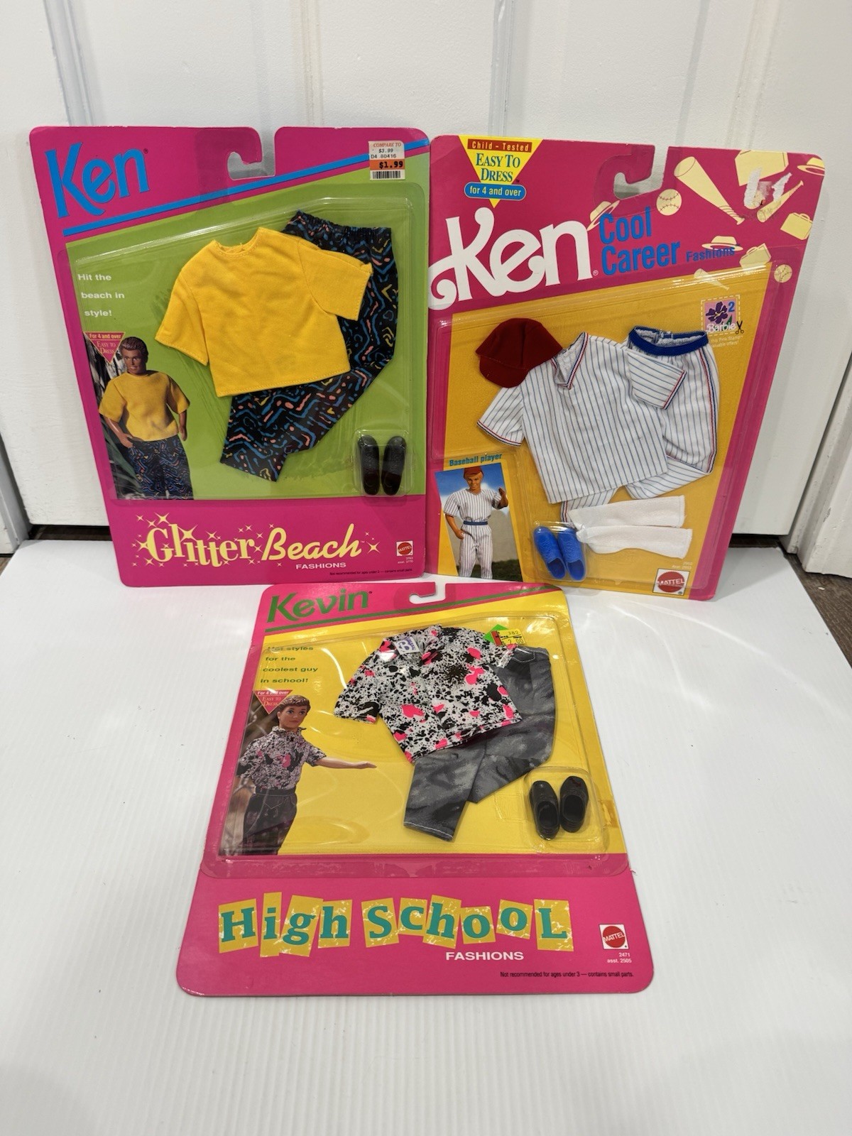 Vintage Ken Kevin Fashion Lot 1991 1992 Glitter Beach Cool Career High School