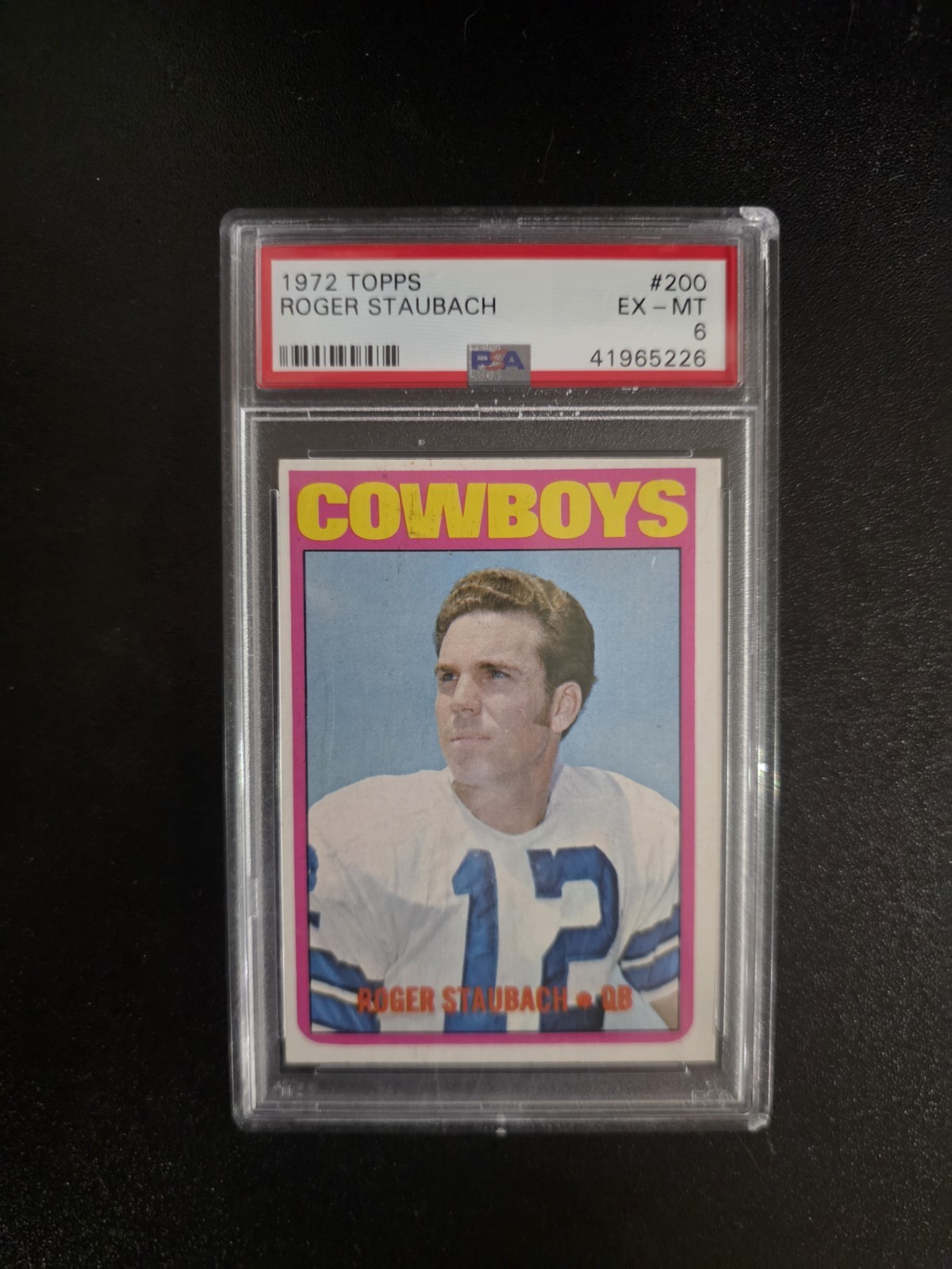1972 Topps Roger Staubach #200 Dallas Cowboys HOF QB PSA 6 EX-MT 1972 Topps Roger Staubach #200 Dallas Cowboys HOF QB PSA 6 EX-MT