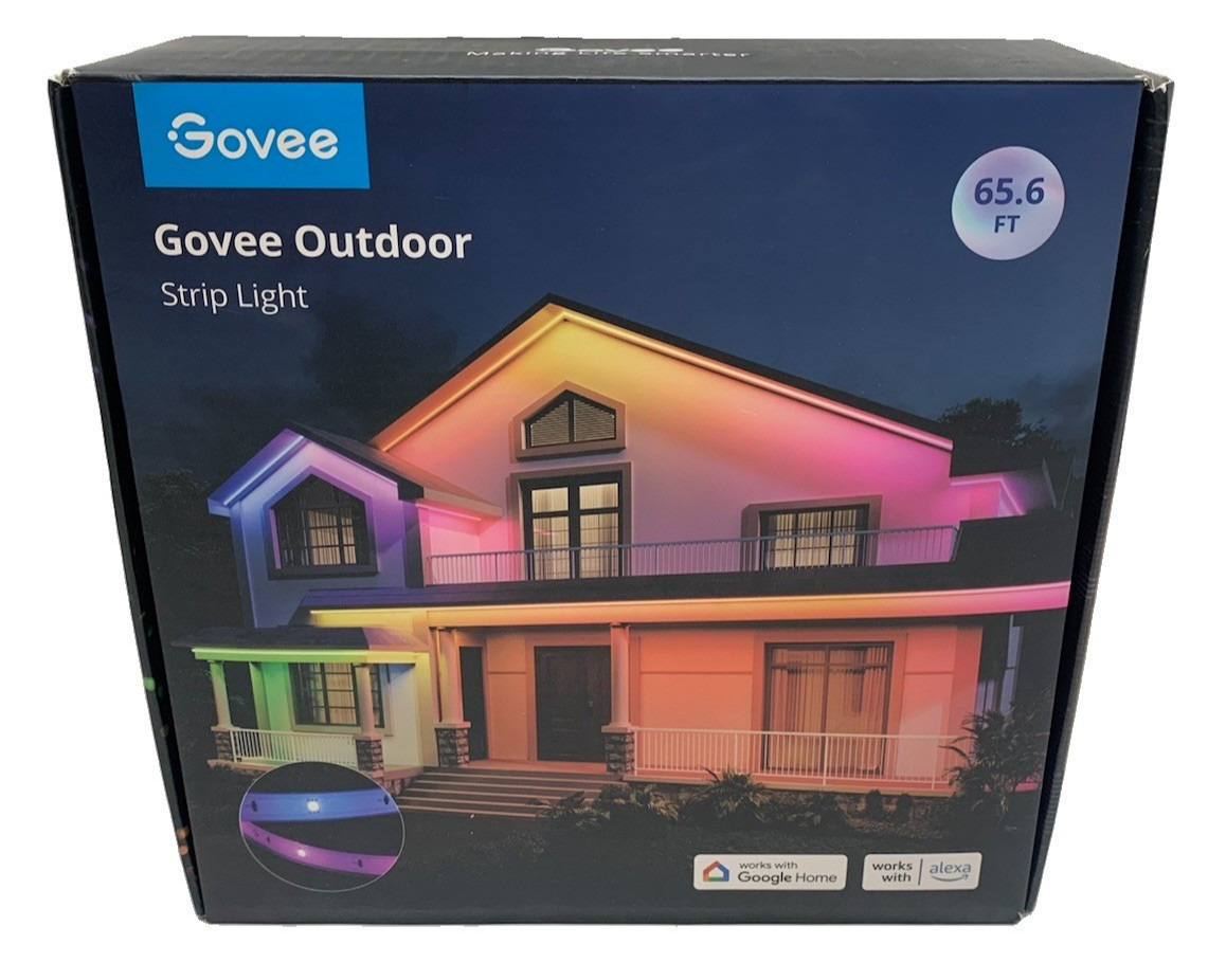 Govee Outdoor Strip Light H6173 RGBIC Wi-Fi Smart App Control, 65.6ft for Patio