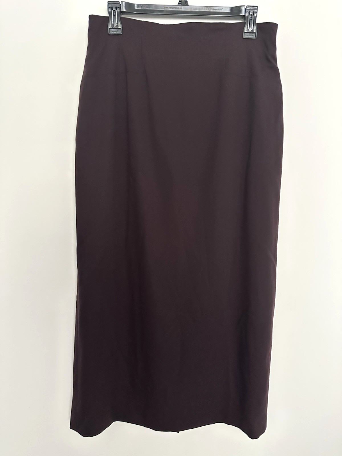 VTG NWT Escada Margaretha Ley Skirt Sz 42 Dark Brown Long Straight Virgin Wool