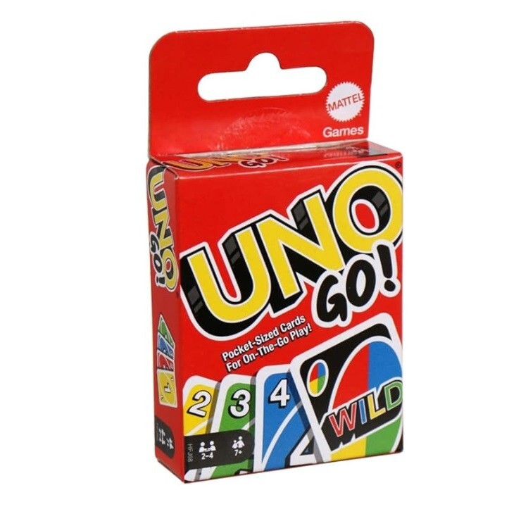 NEW UNO GO Card Game for Kids Adults, Fun Mini Pocket-Sized Party Travel Set