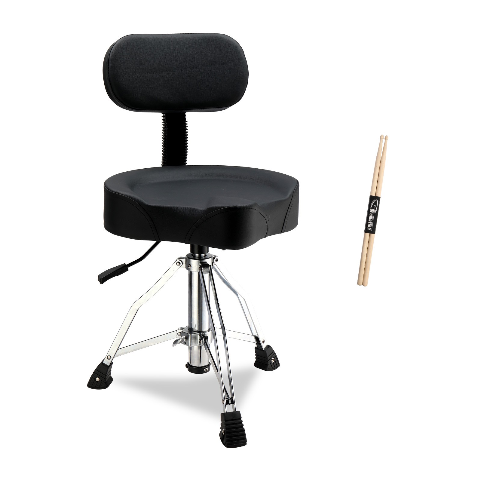 Drum Throne with Backrest, Hydraulic Drum Stool Adjustable Height for Drummers