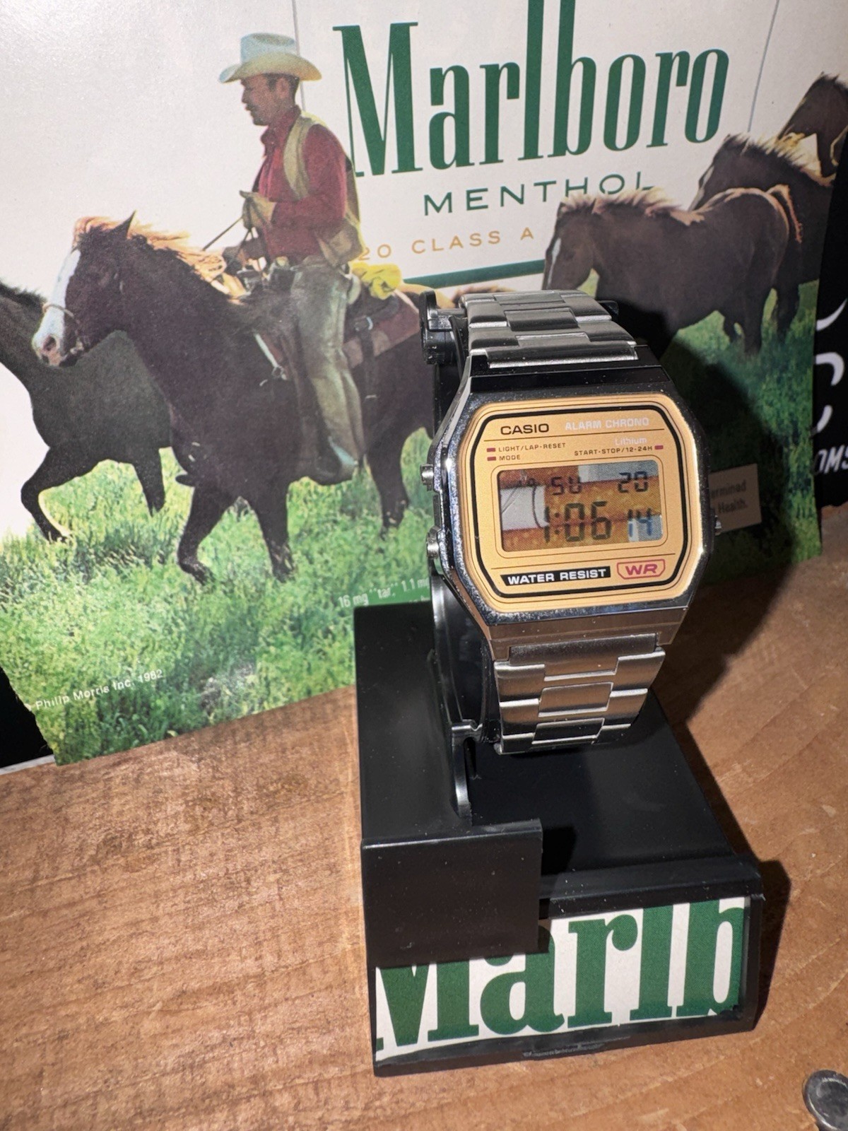 Vintage Casio A158WEA-9 F91w Marlboro Menthol 1983 Ad Inspired Watch Penthouse