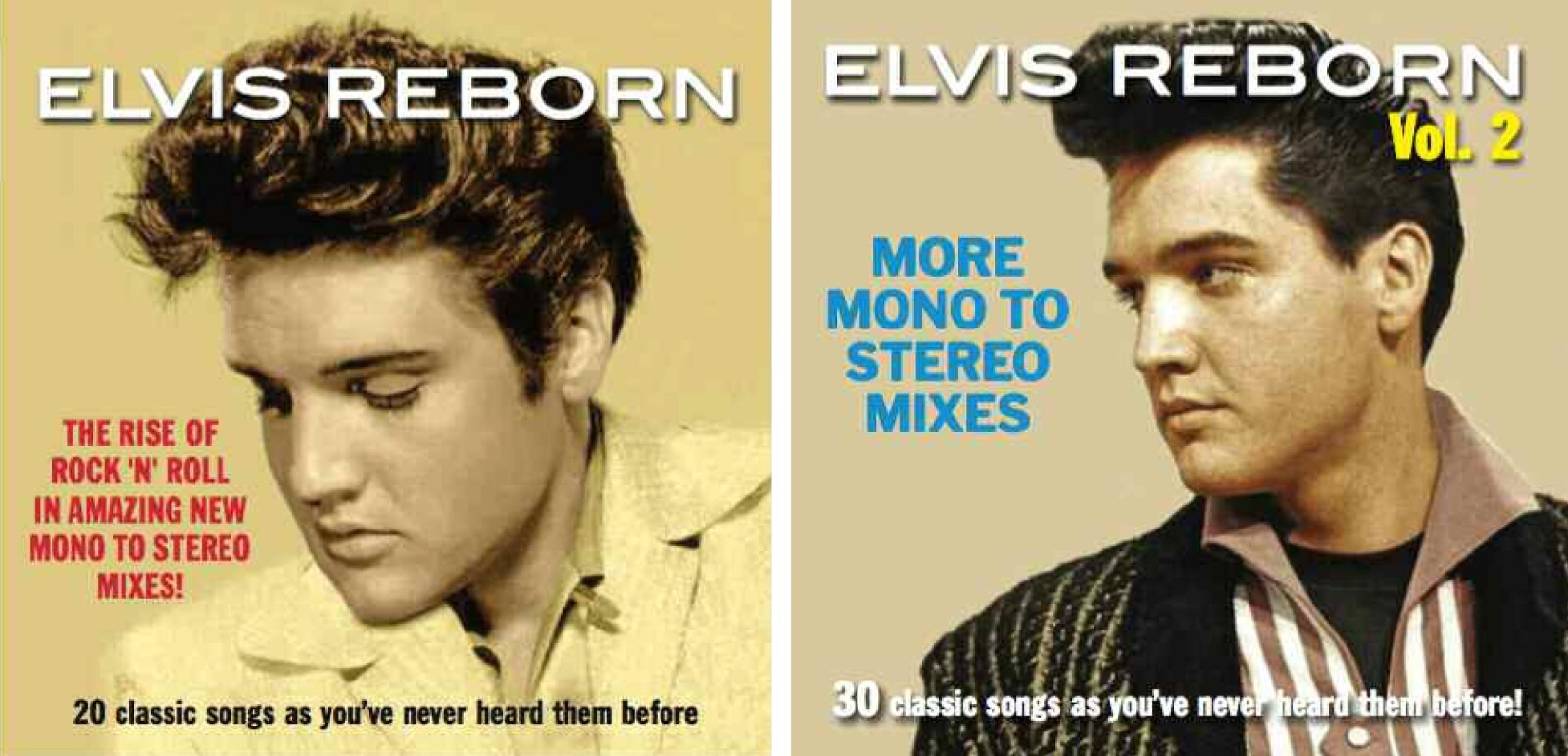 ELVIS REBORN Vol. 1 AND Vol. 2, NEW MONO-TO-STEREO MIXES