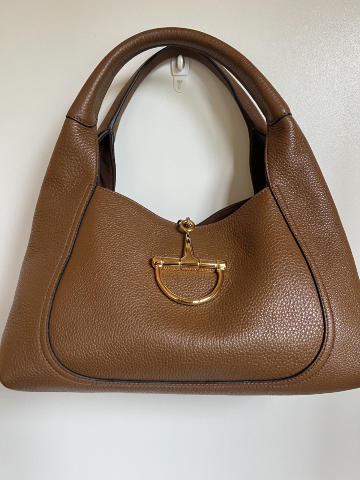 GUCCI Softbit Medium Brown Leather Top Handle Bag New & Authentic