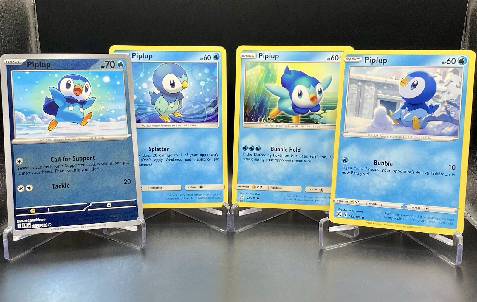 4x Piplup Lot #2 - Multi Era Unique Art Collector\'s Lot of Piplup Pokemon Cards