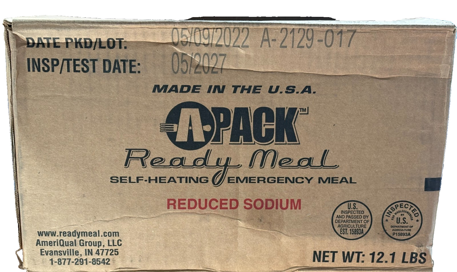 APack Mre Ready To Eat Reduced Sodium - Case of 12 5/27 insp date apack A Pack APack Mre Ready To Eat Reduced Sodium - Case of 12 5/27 insp date apack A Pack