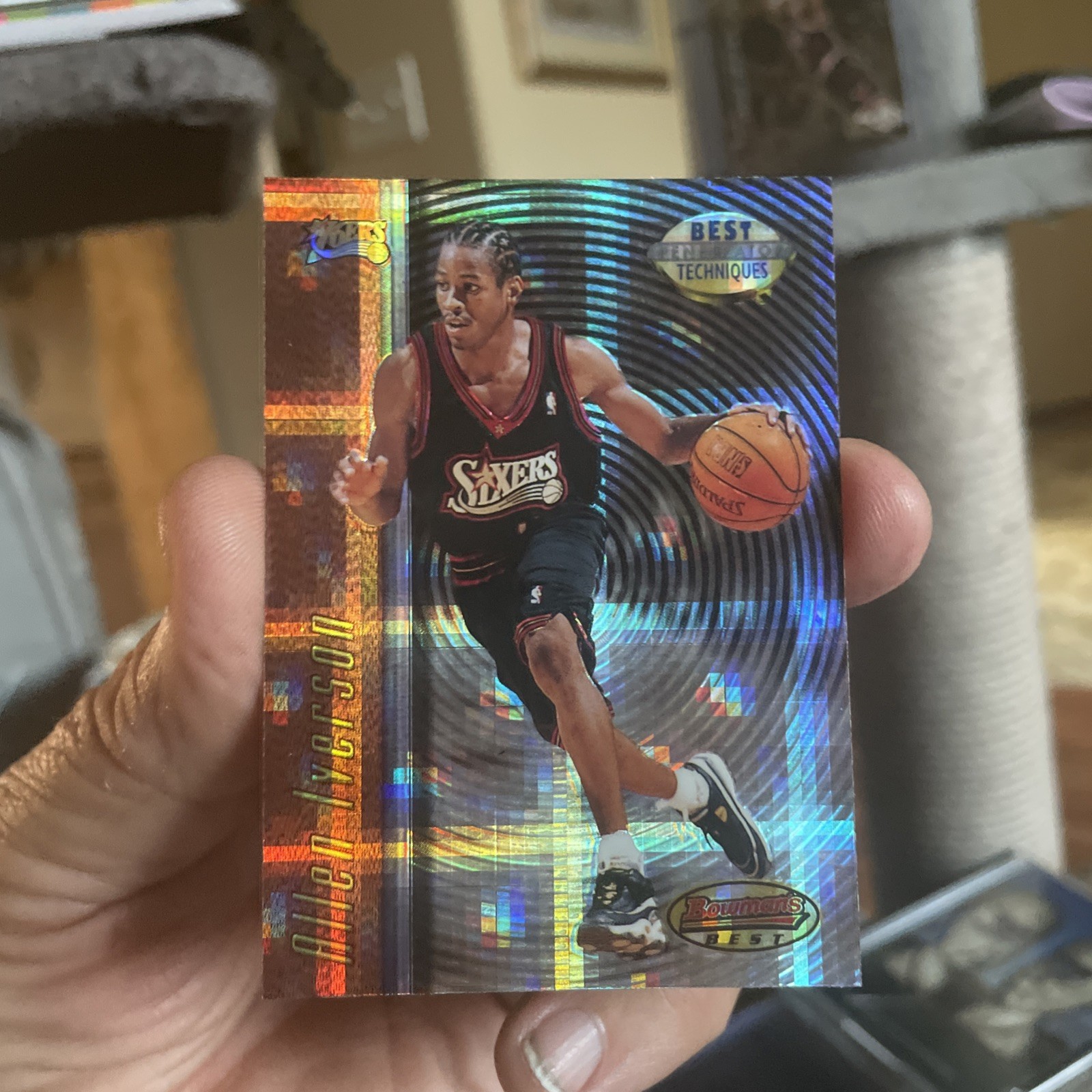 1997-98 Bowman\'s Best - Best Techniques Allen Iverson #T9 Atomic Refractor 1997-98 Bowman\'s Best - Best Techniques Allen Iverson #T9 Atomic Refractor