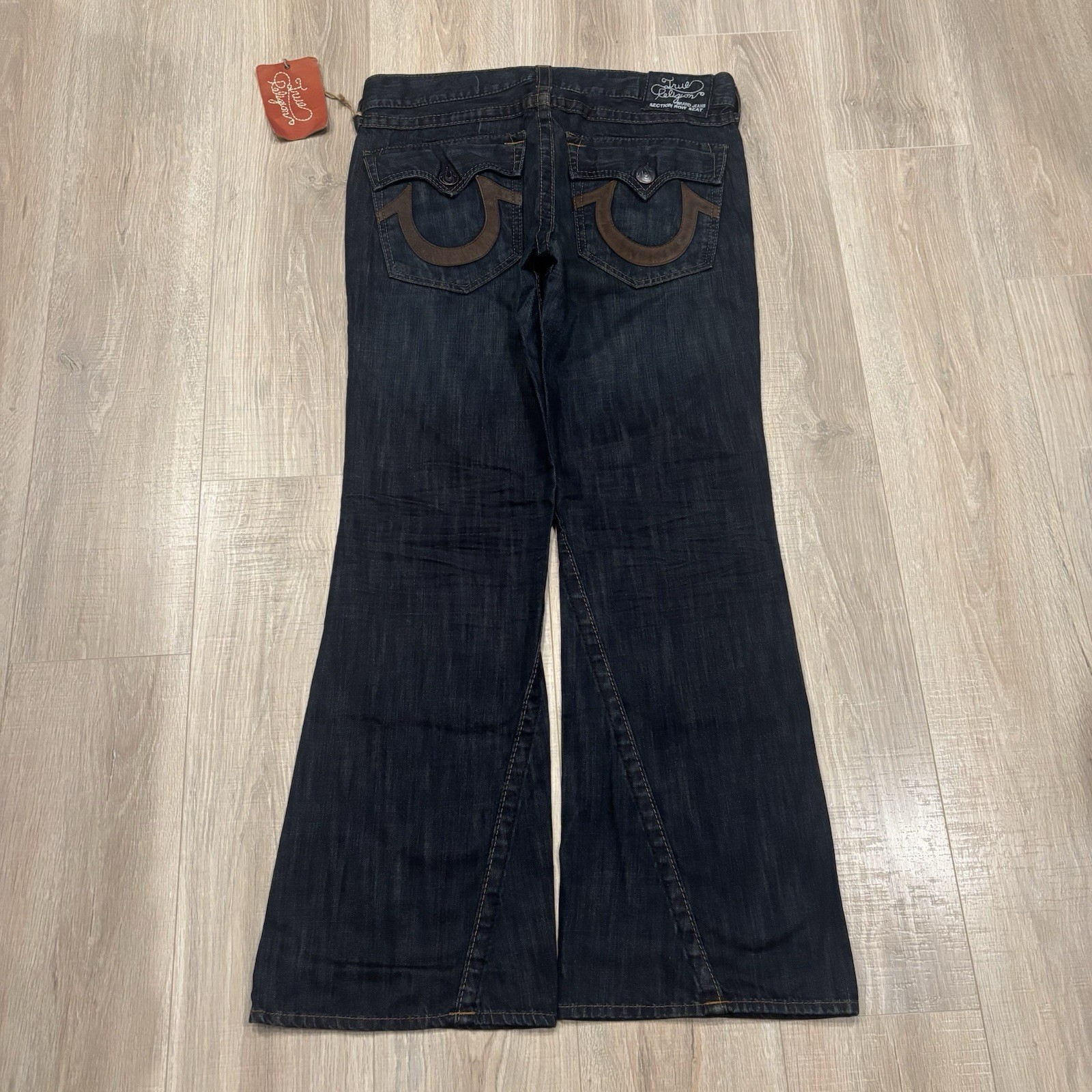 NWT Vintage True Religion Jeans Mens 36x33 Joey Big T Bootcut Flared Blue Denim