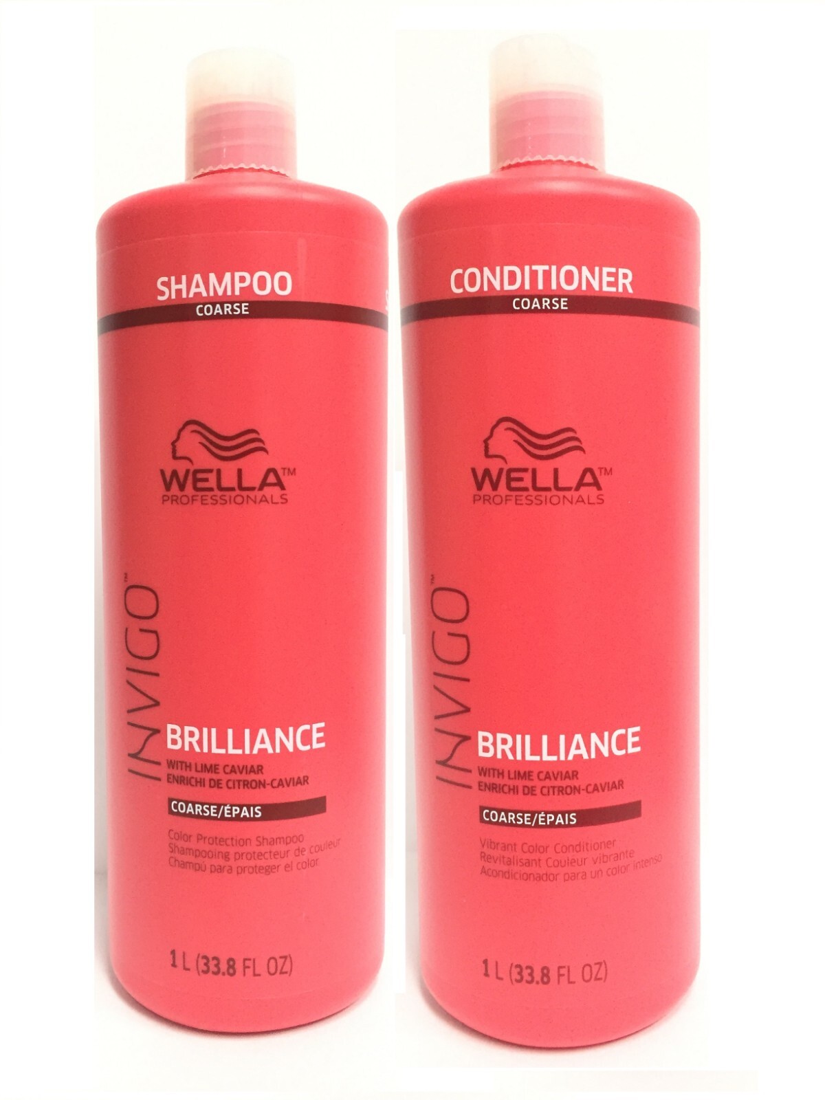 (2 PACK) Wella Invigo Brilliance Shampoo & Conditioner Coarse Duo, 33.8oz (2 PACK) Wella Invigo Brilliance Shampoo & Conditioner Coarse Duo, 33.8oz