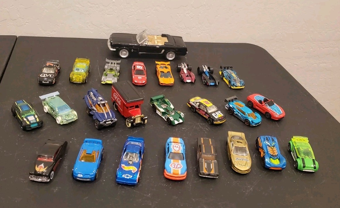Vintage Diecast Lot of 25 Cars Mostly Hot Wheels 1980s-2010s