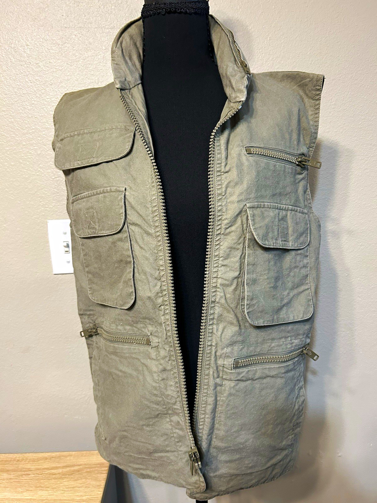 Vintage Banana Republic Mill Valley XS Safari Utility Cargo Vest hooded 80s