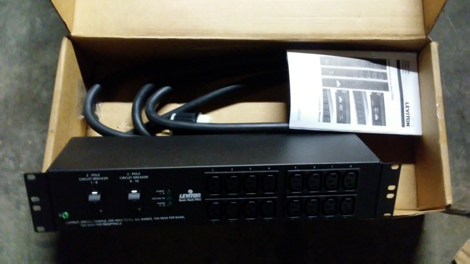 Leviton P1025-12L Unmetered Horizontal Power Distribution Unit 208V 30A, 16 Rece
