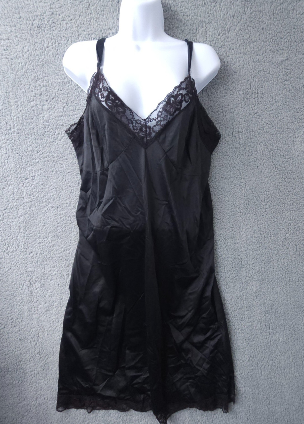 Vtg 70s Montgomery Ward Slip Dress Nightgown Size 44 Satin Romantic Whimsigoth