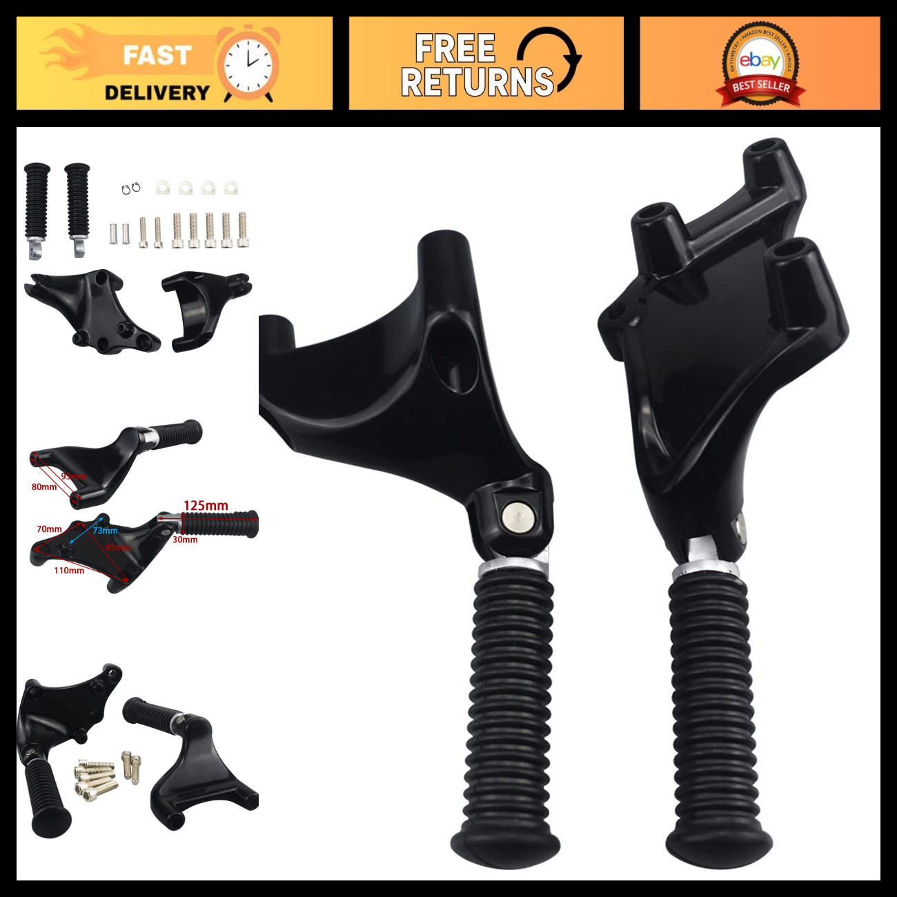 Passenger Footpeg Mount Kit for Harley Sportster 2014-2022, Forty-Eight Accessor Passenger Footpeg Mount Kit for Harley Sportster 2014-2022, Forty-Eight Accessor