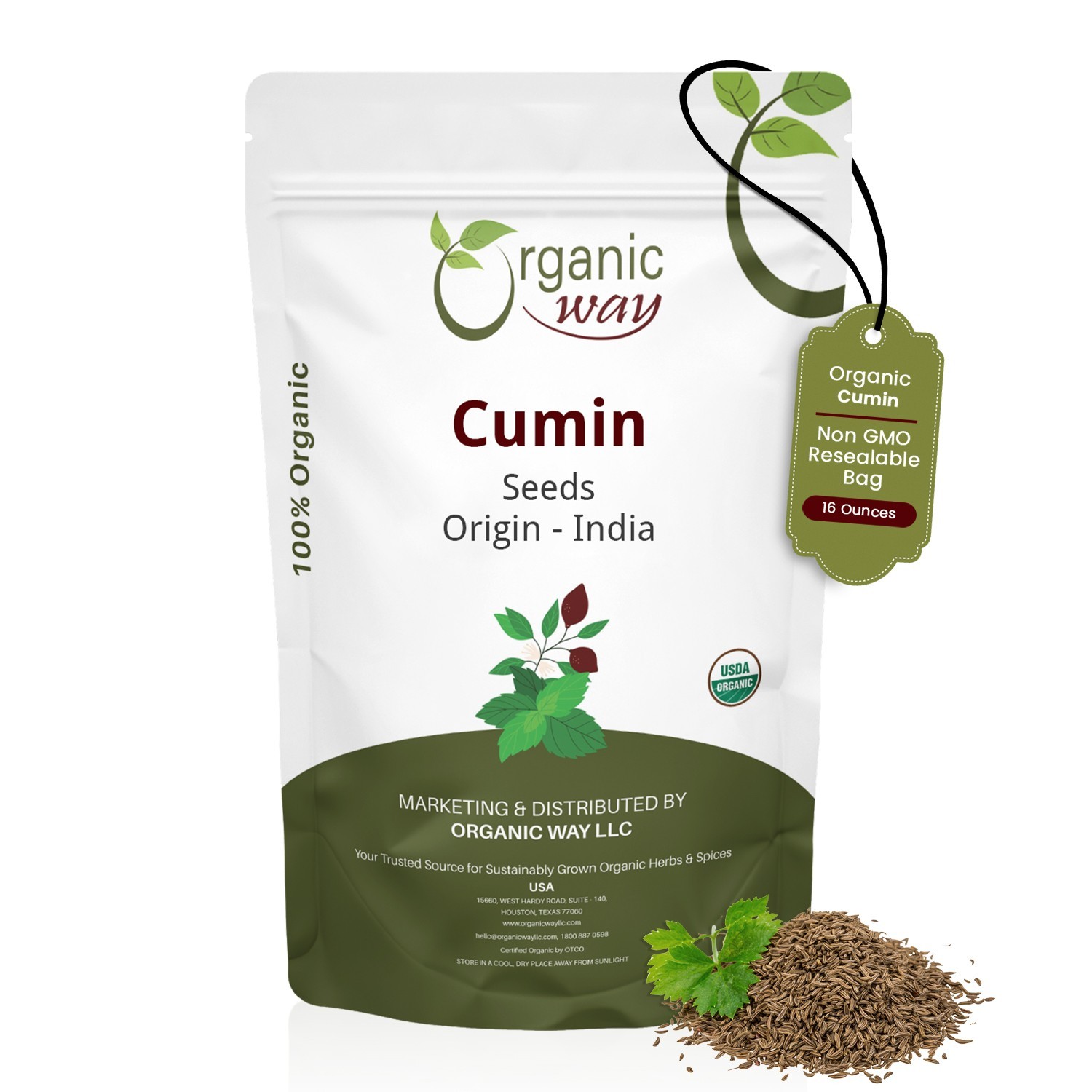 Organic Way Cumin / Jeera Seeds Whole - Organic, Kosher & USDA Certified Organic Way Cumin / Jeera Seeds Whole - Organic, Kosher & USDA Certified