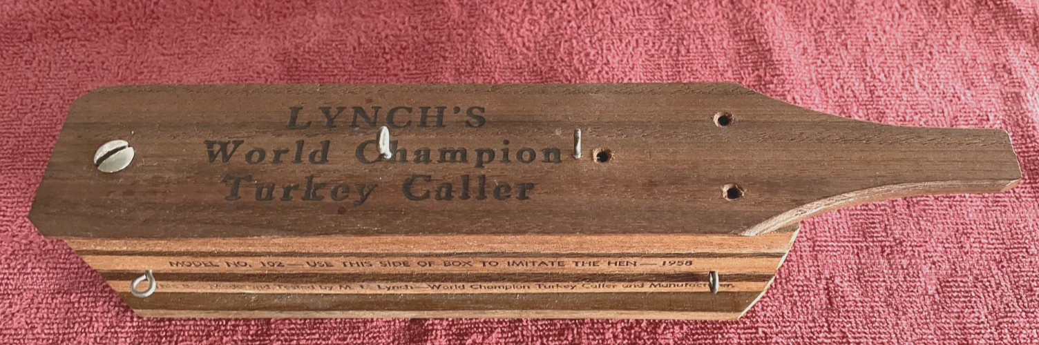 Vintage LYNCH'S World Champion Turkey Call Model 102 3-Hole Box 1958  Birmingham