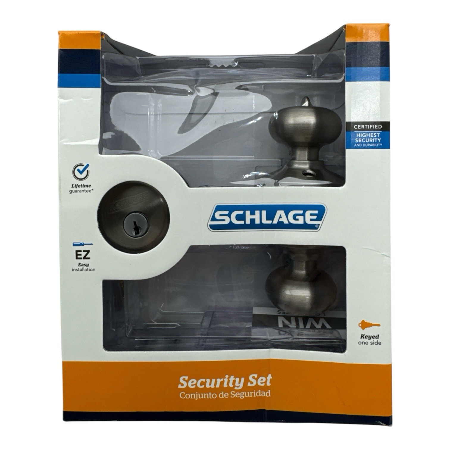Schlage Plymouth Entry Knob & Deadbolt Combo Satin Nickel FB50 V PLY 619 New